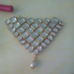 Triangle kundan pendant