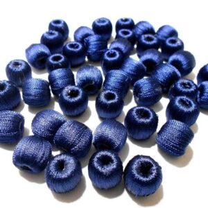 Wrapped 10mm dark blue beads