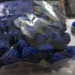 Dark blue cotton thread beads