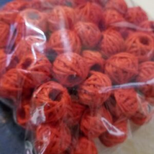 Orange cotton thread beads