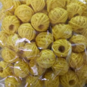 yellow cotton thread beads