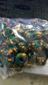 Multicolour cotton thread beads