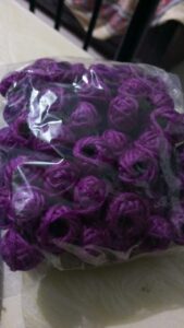 violet cotton thread beads