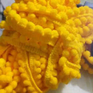 Turmeric yellow Pompom lace 1 meter