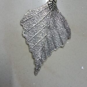 Antique silver leaf pendant