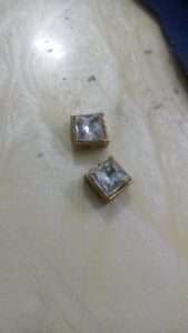Square shape kundan stones with holes 10x10mm