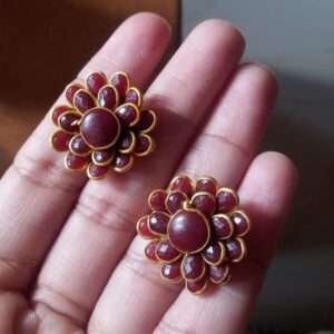 Double layer pachi studs - Maroon