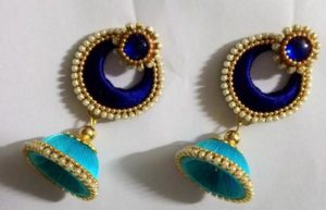 Light blue and dark blue earrings