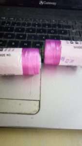 Pink shade silk thread spool - code 28 double bell
