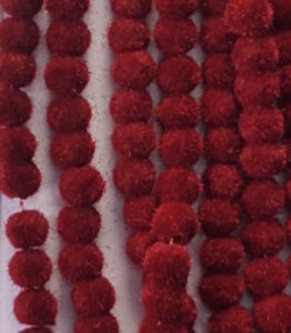 Maroon colour velvet beads 6 mm