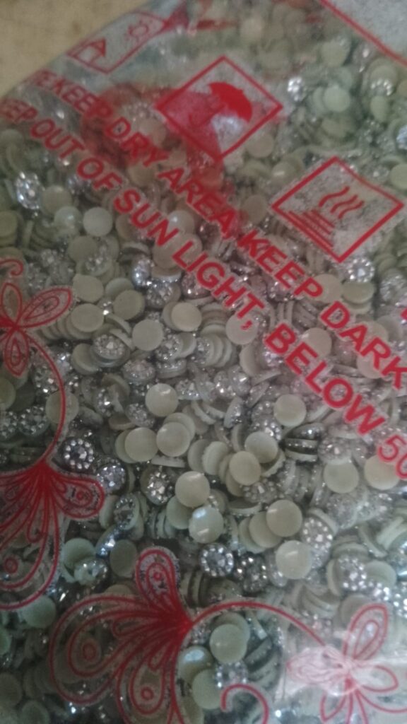 Acrylic flatback kundan tiklis - silver colour 4mm - 50 grams