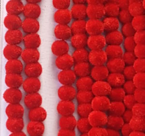 Red velvet beads 6 mm