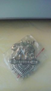 Antique silver elephant pendant