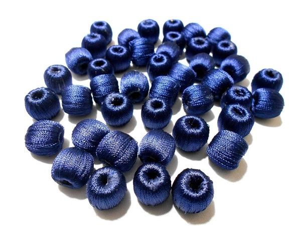 Wrapped 10mm dark blue beads