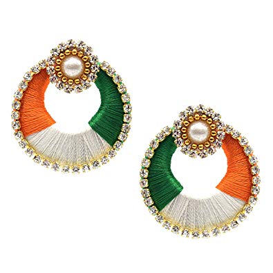 Yaalz Silk Thread Kundan Work Partywear Chand Bali Jhumka Earrings In  Assorted Color Combos | Silk thread earrings designs, Silk thread jewelry, Silk  thread earrings