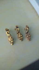 antique gold peacock charms