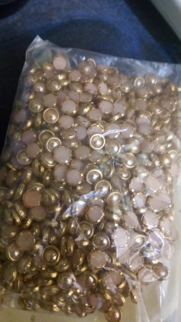 Framed kundans gold pearl round 5mm