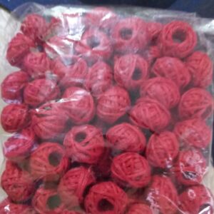 red cotton thread beads