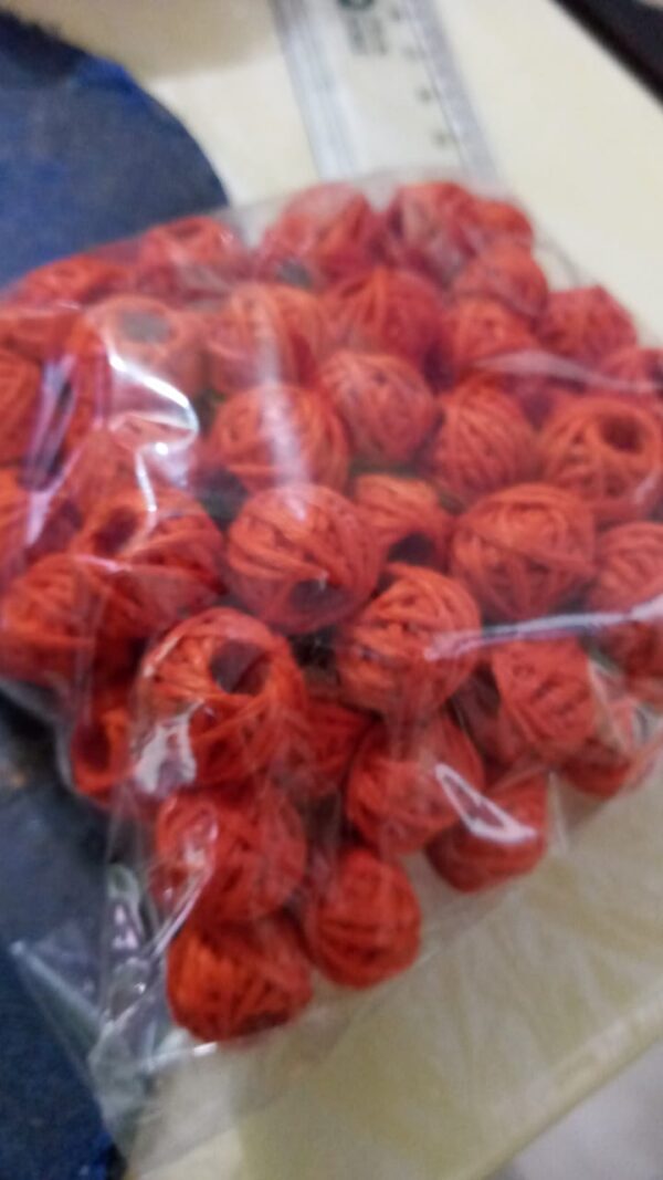 Orange cotton thread beads