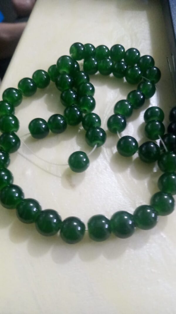 Glass beads 8mm - dark green