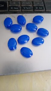 blue chemical beads