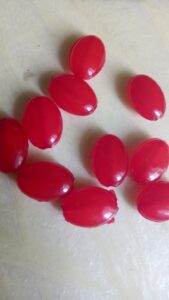 red chemical beads