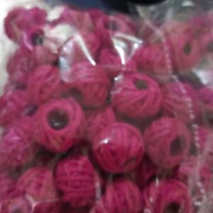dark pink cotton thread beads