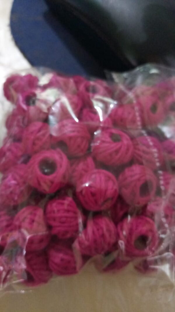 dark pink cotton thread beads