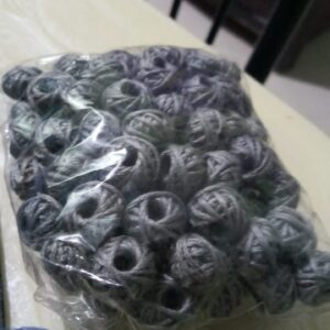 Grey cotton thread beads