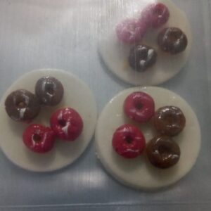 Clay food rakhi base donuts