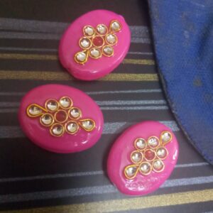 Meena beads oval pink