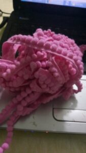 Light pink Pompom lace 1 meter