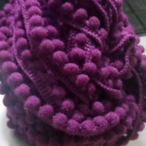 Purple Pompom lace 1 meter