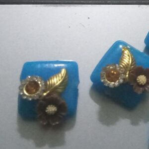 Square designer beads for rakhis - blue