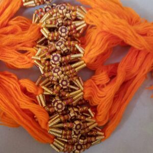 Orange thread flower rakhi