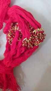 Red thread rudrakha design bead rakhi