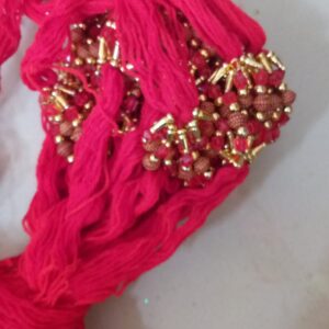 Red thread rudrakha design bead rakhi