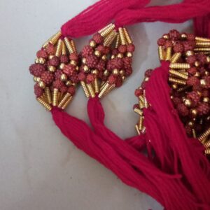 Red plastic rudraksha rakhis