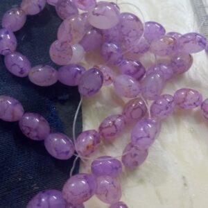 violet oval glass beads