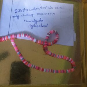 Dark pink red shades fimo beads string