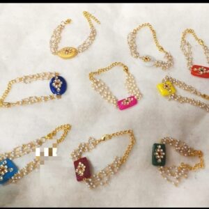 Pearl chain bracelet rakhi with chocolate bead