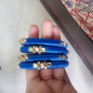 Blue silk thread bangles