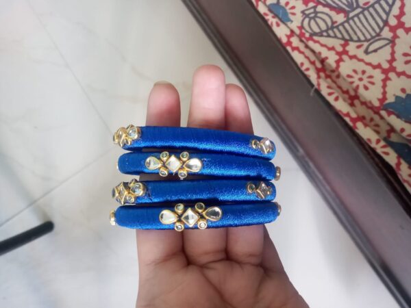 Blue silk thread bangles