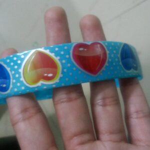 Heart design hair band blue 20 mm
