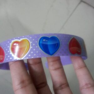 Heart design hair band violet 20 mm