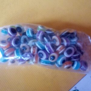 Multicolour evil eye beads oval