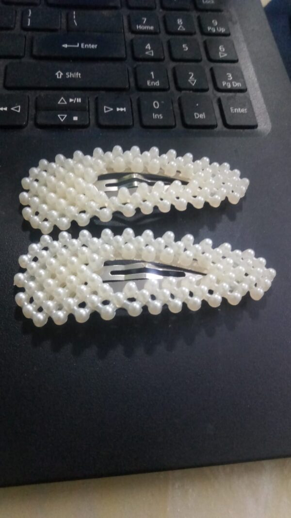 Pearl tic tac clips big size 1 pair
