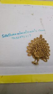 Antique gold peacock pendant big