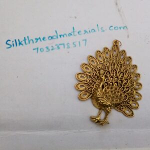 Antique gold peacock pendant big