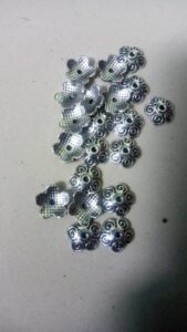 Antique flower silver bead caps